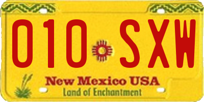 NM license plate 010SXW
