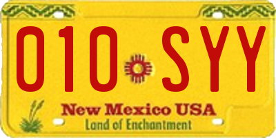 NM license plate 010SYY
