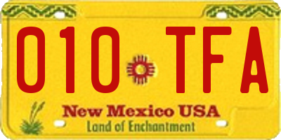 NM license plate 010TFA
