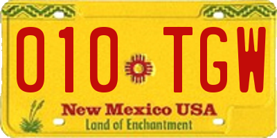 NM license plate 010TGW