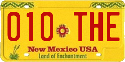 NM license plate 010THE