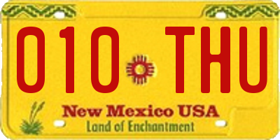 NM license plate 010THU