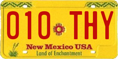 NM license plate 010THY