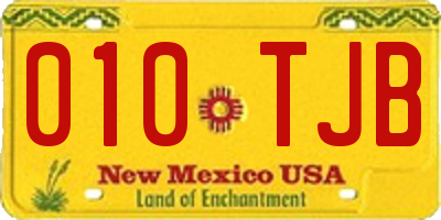 NM license plate 010TJB