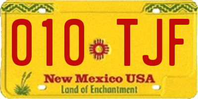 NM license plate 010TJF