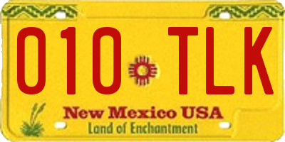 NM license plate 010TLK