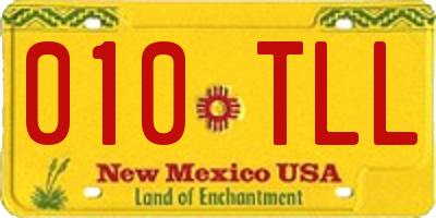 NM license plate 010TLL