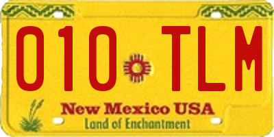NM license plate 010TLM