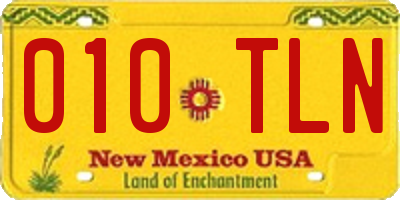 NM license plate 010TLN