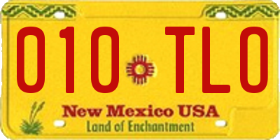NM license plate 010TLO