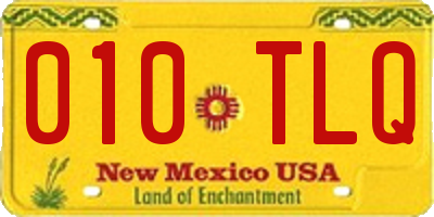 NM license plate 010TLQ