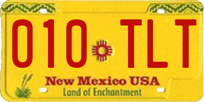 NM license plate 010TLT