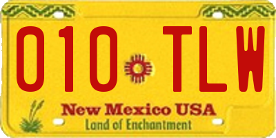 NM license plate 010TLW
