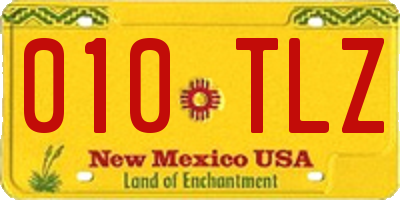 NM license plate 010TLZ