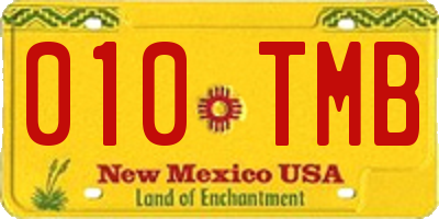 NM license plate 010TMB