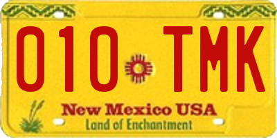 NM license plate 010TMK
