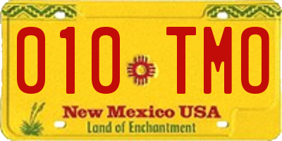 NM license plate 010TMO