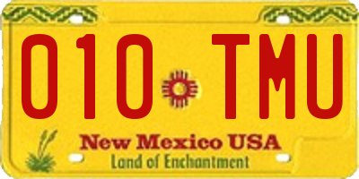 NM license plate 010TMU
