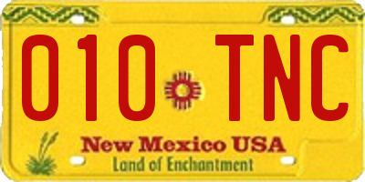 NM license plate 010TNC