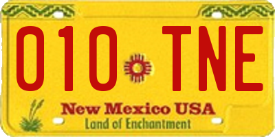 NM license plate 010TNE