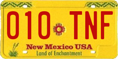 NM license plate 010TNF