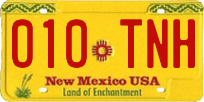 NM license plate 010TNH