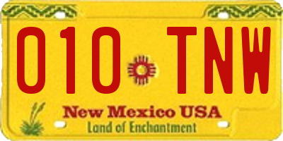 NM license plate 010TNW