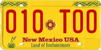 NM license plate 010TOO