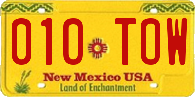 NM license plate 010TOW