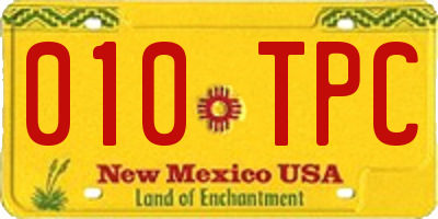 NM license plate 010TPC