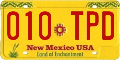 NM license plate 010TPD