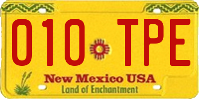 NM license plate 010TPE