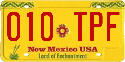 NM license plate 010TPF