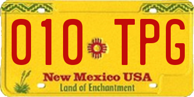NM license plate 010TPG