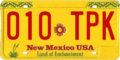 NM license plate 010TPK