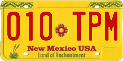NM license plate 010TPM