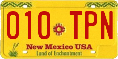 NM license plate 010TPN