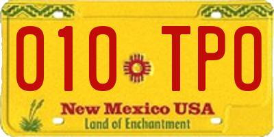 NM license plate 010TPO