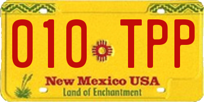 NM license plate 010TPP