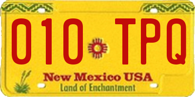 NM license plate 010TPQ