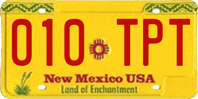 NM license plate 010TPT
