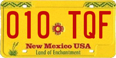 NM license plate 010TQF