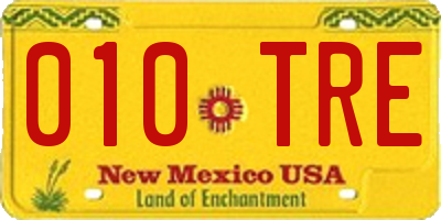 NM license plate 010TRE