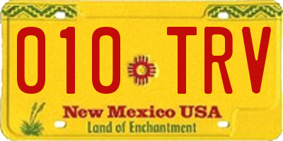 NM license plate 010TRV