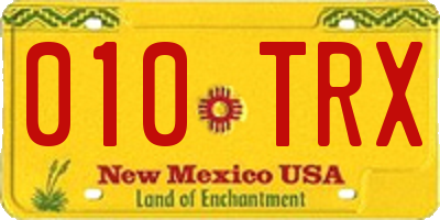 NM license plate 010TRX
