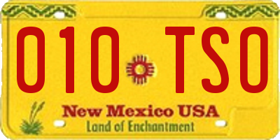 NM license plate 010TSO