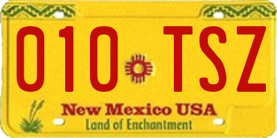 NM license plate 010TSZ