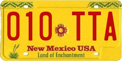 NM license plate 010TTA