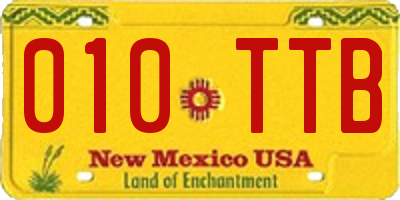 NM license plate 010TTB