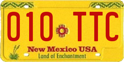 NM license plate 010TTC
